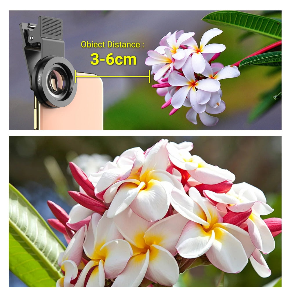 Kamera Objektiv für Smartphones | 2 in 1 HD  Super Weitwinkel & Makro